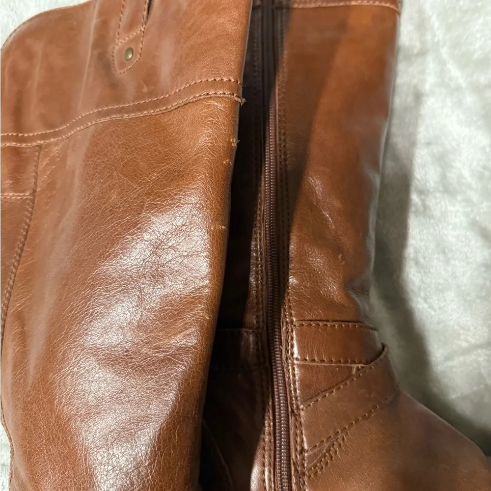 Marc Fisher Glimmer cognac leather riding boots Sz 6